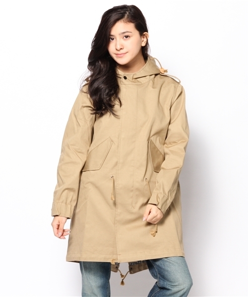 BEAMS BOY（ビームスボーイ）の「BEAMS BOY / ボンディング モッズコート（モッズコート・レディース・ベージュ/ブルー・ONE SIZE）」の16枚目の写真