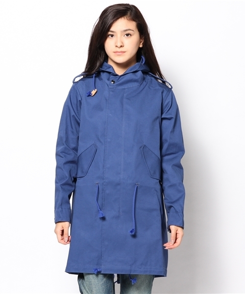 BEAMS BOY（ビームスボーイ）の「BEAMS BOY / ボンディング モッズコート（モッズコート・レディース・ベージュ/ブルー・ONE SIZE）」の3枚目の写真