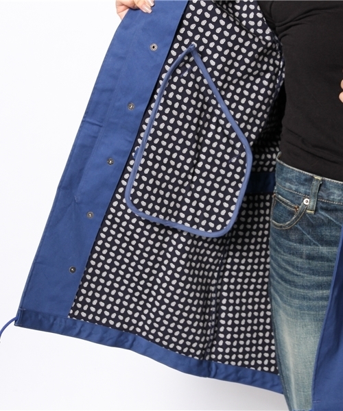 BEAMS BOY（ビームスボーイ）の「BEAMS BOY / ボンディング モッズコート（モッズコート・レディース・ベージュ/ブルー・ONE SIZE）」の12枚目の写真