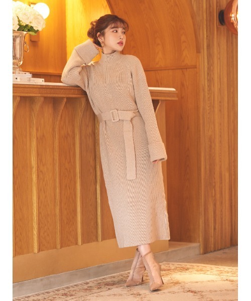 Darich バックオープンニットワンピース セール】バックオープンニットロングワンピース（ワンピース