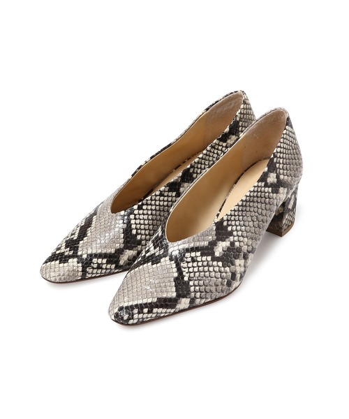 ADAM ET ROPE'(アダムエロペ)の「チャンキーヒールパイソンパンプス(パンプス・レディース・ライトグレー・38/36/37/39)」の4枚目の写真