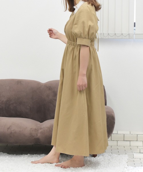 PairPair（ペアペア）の「スクエアネック2WAYリボンワンピース（ワンピース・レディース・ブルーグレー/アイボリー/ライトベージュ・FREE）」の20枚目の写真