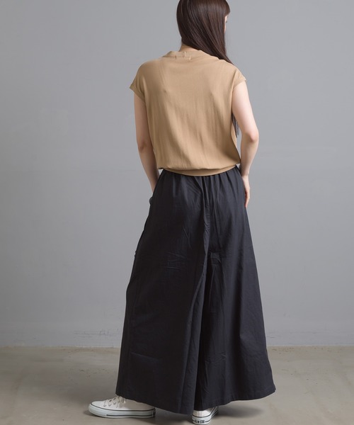 SO（エスオー）の「薄手ツイル ウェーブタックコットンワイドパンツ（その他パンツ・レディース・ブラック/ベージュ・FREE）」の5枚目の写真
