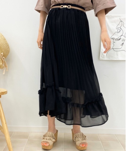 apres jour(アプレジュール)の「アシメプリーツスカート【ZOZOTOWN限定アイテム】(スカート・レディース・ベージュ/ダークブラウン/ブラック・フリー)」の4枚目の写真