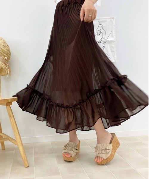 apres jour(アプレジュール)の「アシメプリーツスカート【ZOZOTOWN限定アイテム】(スカート・レディース・ベージュ/ダークブラウン/ブラック・フリー)」の8枚目の写真