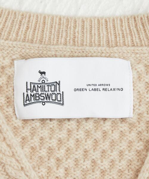 green label relaxing（グリーンレーベルリラクシング）の「[ ハミルトン ] HAMILTON SC アラン ハイネック プルオーバー ニット（ニット/セーター・レディース・オフホワイト/ベージュ/オレンジ系その他/ライム/コバルトブルー/ネイビー/ライラック・FREE）」の20枚目の写真