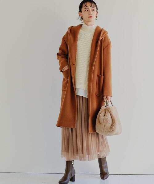 green label relaxing（グリーンレーベルリラクシング）の「[ ハミルトン ] HAMILTON SC アラン ハイネック プルオーバー ニット（ニット/セーター・レディース・オフホワイト/ベージュ/オレンジ系その他/ライム/コバルトブルー/ネイビー/ライラック・FREE）」の11枚目の写真