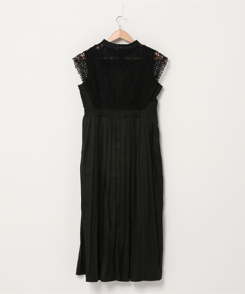 スタンドネックレースデザインワンピースドレス（ドレス）｜Lace