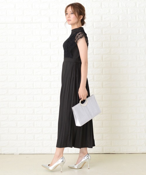 Lace Ladies(レースレディース)の「スタンドネックレースデザインワンピースドレス(ドレス・レディース・ブラック/グレー/ネイビー/ブルーグリーン・XXL/M/L/XL/S)」の7枚目の写真