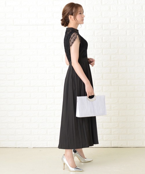 Lace Ladies(レースレディース)の「スタンドネックレースデザインワンピースドレス(ドレス・レディース・ブラック/グレー/ネイビー/ブルーグリーン・XXL/M/L/XL/S)」の9枚目の写真