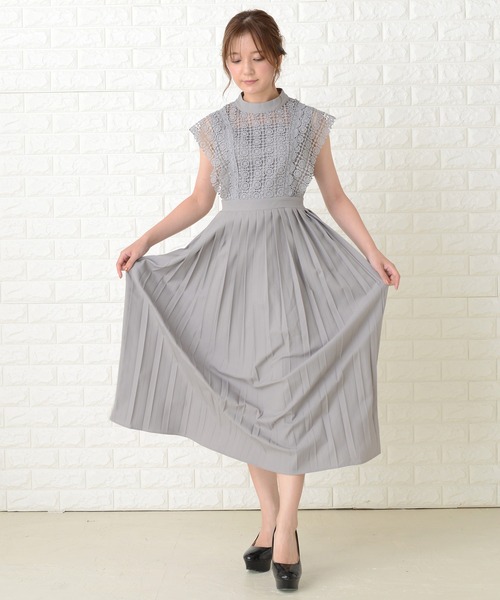 Lace Ladies(レースレディース)の「スタンドネックレースデザインワンピースドレス(ドレス・レディース・ブラック/グレー/ネイビー/ブルーグリーン・XXL/M/L/XL/S)」の13枚目の写真
