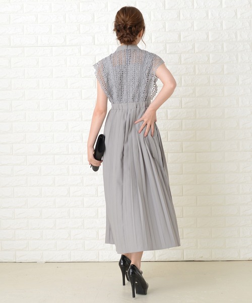 Lace Ladies(レースレディース)の「スタンドネックレースデザインワンピースドレス(ドレス・レディース・ブラック/グレー/ネイビー/ブルーグリーン・XXL/M/L/XL/S)」の15枚目の写真
