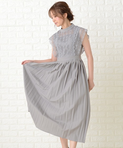Lace Ladies(レースレディース)の「スタンドネックレースデザインワンピースドレス(ドレス・レディース・ブラック/グレー/ネイビー/ブルーグリーン・XXL/M/L/XL/S)」の18枚目の写真