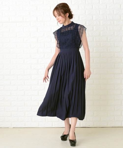 Lace Ladies(レースレディース)の「スタンドネックレースデザインワンピースドレス(ドレス・レディース・ブラック/グレー/ネイビー/ブルーグリーン・XXL/M/L/XL/S)」の20枚目の写真