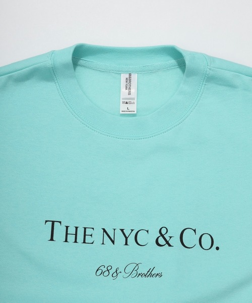 68&brothers(シックスティエイトアンドブラザーズ)の「68&BROTHERS シックスティーエイトアンドブラザーズ / "THE NYC&Co." 8.5oz Crew(スウェット・メンズ・ブラック/アクア/ホワイト・LARGE/SMALL/MEDIUM/X-LARGE/XX-LARGE)」の5枚目の写真