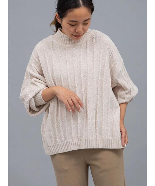 earth music&ecology（アースミュージックアンドエコロジー）の「ベロアモールニットプルオーバー ＊（ニット/セーター・レディース・サックスブルー/アイボリー/ミント/ラベンダー/ベージュ/モカ・FREE）」の16枚目の写真