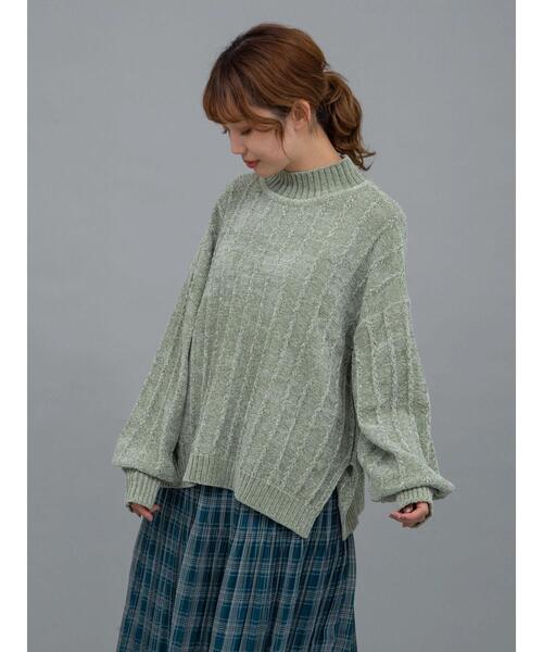 earth music&ecology（アースミュージックアンドエコロジー）の「ベロアモールニットプルオーバー ＊（ニット/セーター・レディース・サックスブルー/アイボリー/ミント/ラベンダー/ベージュ/モカ・FREE）」の19枚目の写真