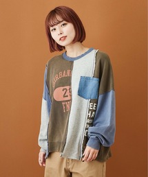 CUBE SUGAR（キューブシュガー）の「裏毛 パウダー加工 切替 スウェット クルーネック（スウェット）」