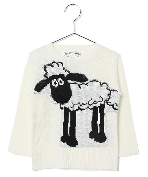 CIAOPANIC TYPY（チャオパニックティピー）の「【羊のショーン×CIAOPANIC TYPY】KIDS ショーンジャガードニット（ニット/セーター・キッズ・ホワイト/ブラック・105/125/95/115）」の8枚目の写真
