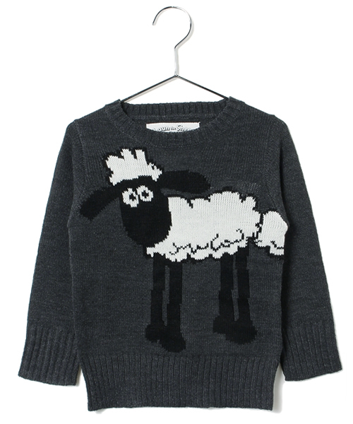 CIAOPANIC TYPY（チャオパニックティピー）の「【羊のショーン×CIAOPANIC TYPY】KIDS ショーンジャガードニット（ニット/セーター・キッズ・ホワイト/ブラック・105/125/95/115）」の9枚目の写真