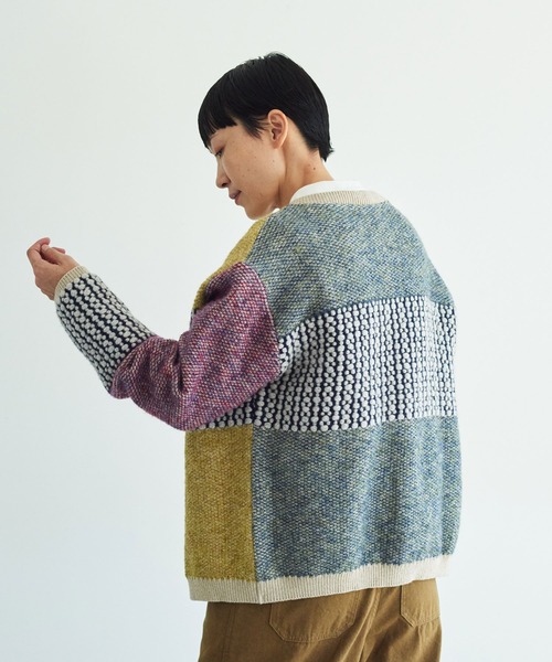 ビュルデサボン　アンビデックス　カーディガン　パッチワーク　刺繍 ビュルデサボン アンビデックス カーディガン パッチワーク 刺繍