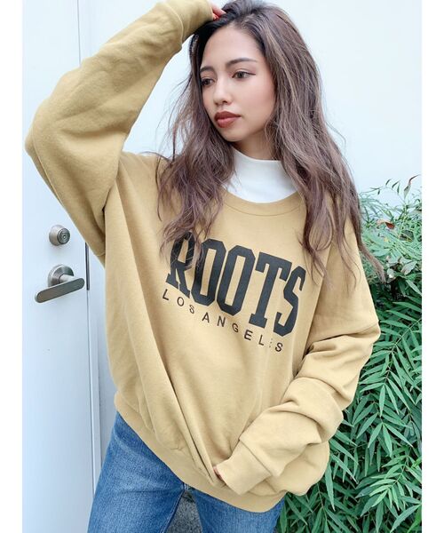 GYDA(ジェイダ)の「ROOTS LA PO(スウェット・レディース・ライトグレー/ベージュ/オフホワイト/マスタード・FREE)」の1枚目の写真