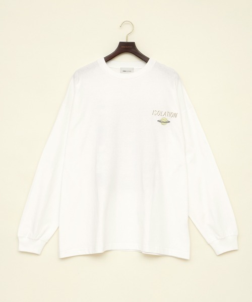 EMMA CLOTHES(エマクローズ)の「ビッグシルエット コットン天竺イラストデザインL/Sカットソー(EMMA CLOTHES - ISOLATION)(Tシャツ/カットソー・メンズ・ブラック/パープル系その他/ホワイト・M/L)」の14枚目の写真
