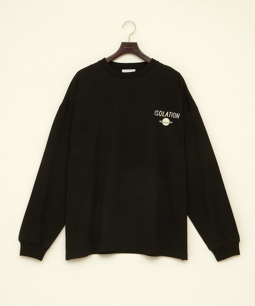 EMMA CLOTHES(エマクローズ)の「ビッグシルエット コットン天竺イラストデザインL/Sカットソー(EMMA CLOTHES - ISOLATION)(Tシャツ/カットソー・メンズ・ブラック/パープル系その他/ホワイト・M/L)」の16枚目の写真