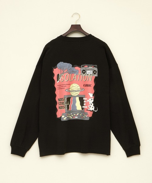 EMMA CLOTHES(エマクローズ)の「ビッグシルエット コットン天竺イラストデザインL/Sカットソー(EMMA CLOTHES - ISOLATION)(Tシャツ/カットソー・メンズ・ブラック/パープル系その他/ホワイト・M/L)」の17枚目の写真