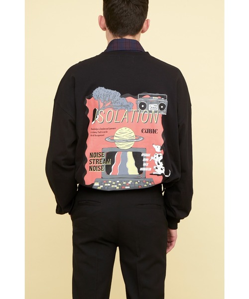 EMMA CLOTHES(エマクローズ)の「ビッグシルエット コットン天竺イラストデザインL/Sカットソー(EMMA CLOTHES - ISOLATION)(Tシャツ/カットソー・メンズ・ブラック/パープル系その他/ホワイト・M/L)」の8枚目の写真
