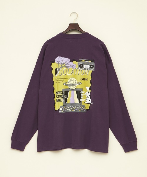 EMMA CLOTHES(エマクローズ)の「ビッグシルエット コットン天竺イラストデザインL/Sカットソー(EMMA CLOTHES - ISOLATION)(Tシャツ/カットソー・メンズ・ブラック/パープル系その他/ホワイト・M/L)」の19枚目の写真
