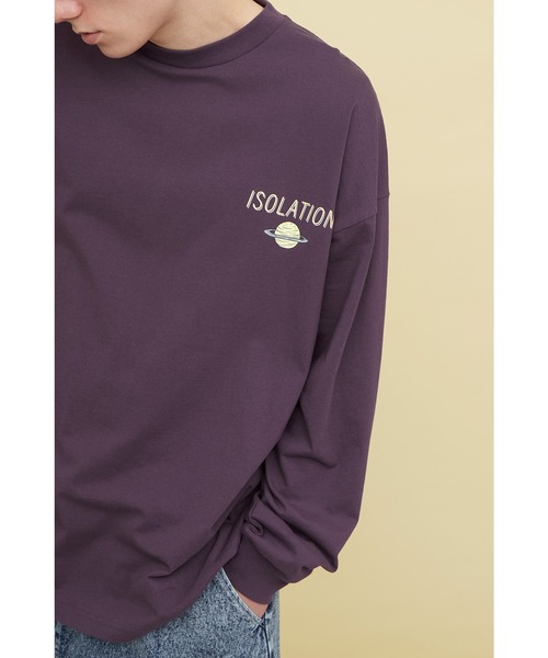 EMMA CLOTHES(エマクローズ)の「ビッグシルエット コットン天竺イラストデザインL/Sカットソー(EMMA CLOTHES - ISOLATION)(Tシャツ/カットソー・メンズ・ブラック/パープル系その他/ホワイト・M/L)」の12枚目の写真