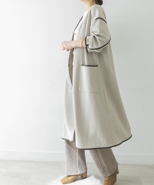 【hiropiro様】超美品！アーバンリサーチ FAbRICAブークレ コート URBAN RESEARCH（アーバンリサーチ）の「ブークレパイピング