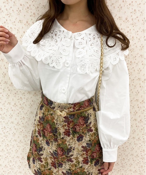 apres jour（アプレジュール）の「ビッグレース襟ブラウス【ZOZOTOWN限定アイテム】（シャツ/ブラウス・レディース・ミント/オフホワイト/ブラック・フリー/X-LARGE）」の5枚目の写真