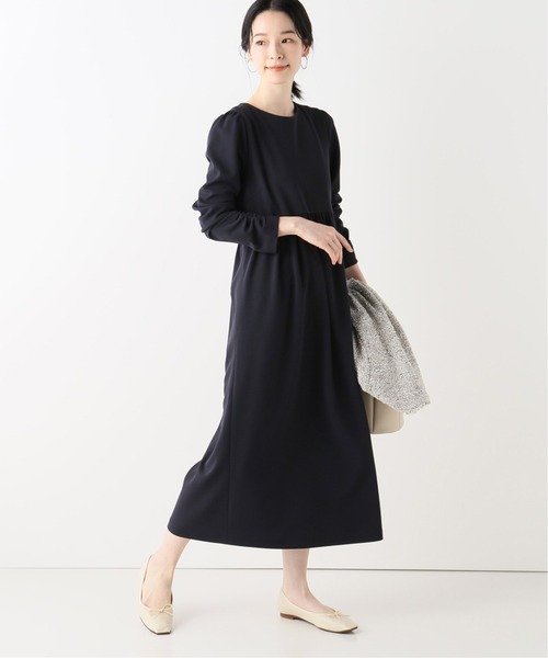 Totalite ラトータリテ のファッション ドビージャージギャザーワンピース 手洗い可能 La ワンピース ワンピース La