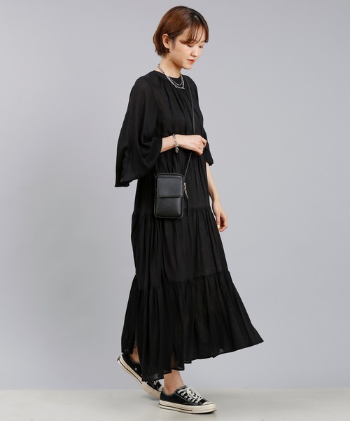 DouDou（ドゥドゥ）の「【WEB限定】前後2WAYマキシワンピース（ワンピース・レディース・ブラック/オフホワイト/ベージュ・FREE）」の3枚目の写真