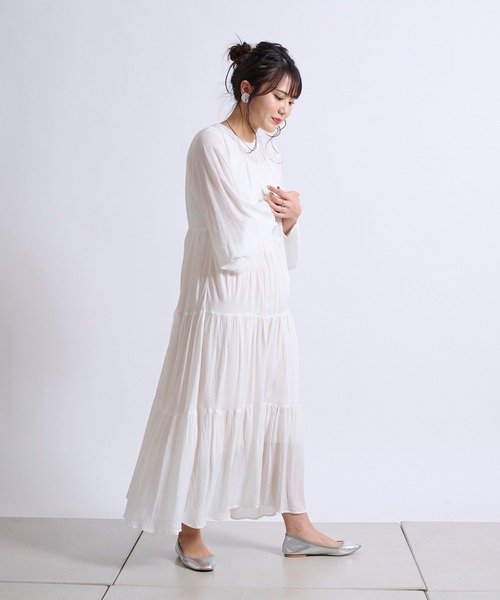 DouDou（ドゥドゥ）の「【WEB限定】前後2WAYマキシワンピース（ワンピース・レディース・ブラック/オフホワイト/ベージュ・FREE）」の11枚目の写真