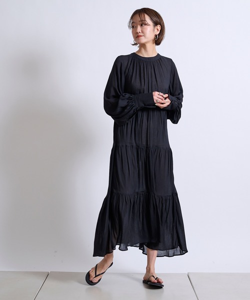 DouDou（ドゥドゥ）の「【WEB限定】前後2WAYマキシワンピース（ワンピース・レディース・ブラック/オフホワイト/ベージュ・FREE）」の21枚目の写真