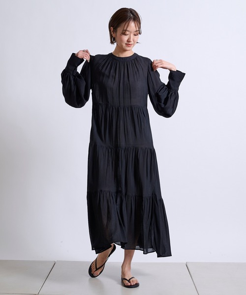 DouDou（ドゥドゥ）の「【WEB限定】前後2WAYマキシワンピース（ワンピース・レディース・ブラック/オフホワイト/ベージュ・FREE）」の12枚目の写真