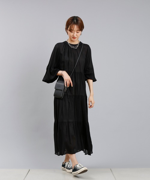 DouDou（ドゥドゥ）の「【WEB限定】前後2WAYマキシワンピース（ワンピース・レディース・ブラック/オフホワイト/ベージュ・FREE）」の7枚目の写真