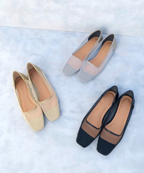 mio notis（ミオノティス）の「メッシュフラットパンプス（パンプス・レディース・ブラック/グレー/ベージュ・37/38/39/36）」の8枚目の写真