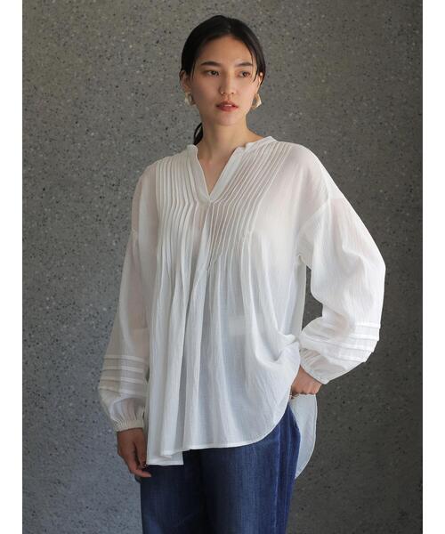 AMERICAN HOLIC(アメリカンホリック)の「ピンタックスキッパーチュニック(シャツ/ブラウス・レディース・ブラック/オフホワイト/サックスブルー/ライトベージュ・FREE)」の17枚目の写真