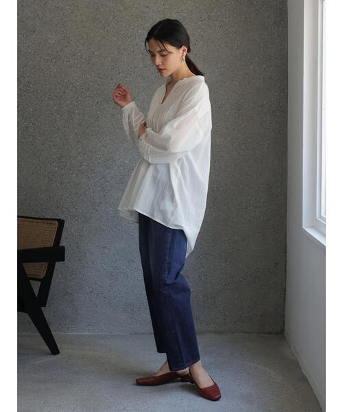 AMERICAN HOLIC(アメリカンホリック)の「ピンタックスキッパーチュニック(シャツ/ブラウス・レディース・ブラック/オフホワイト/サックスブルー/ライトベージュ・FREE)」の19枚目の写真