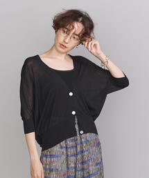BEAUTY&YOUTH UNITED ARROWS | BY バックドレープ6分袖カーディガン -ウォッシャブルｰ(カーディガン/ボレロ)