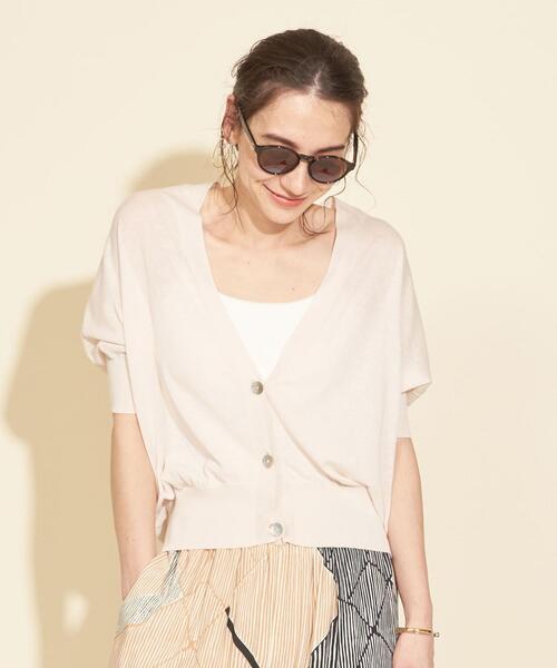 BEAUTY&YOUTH UNITED ARROWS（ビューティーアンドユースユナイテッドアローズ）の「BY バックドレープ6分袖カーディガン -ウォッシャブルｰ（カーディガン/ボレロ・レディース・ブラック/レッド/ナチュラル/モカ・FREE）」の5枚目の写真