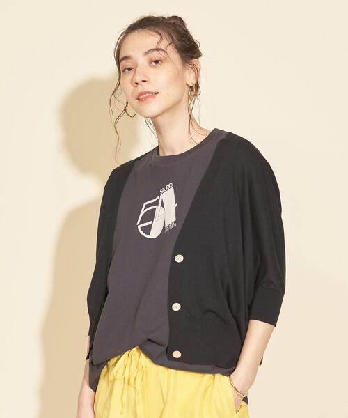 BEAUTY&YOUTH UNITED ARROWS（ビューティーアンドユースユナイテッドアローズ）の「BY バックドレープ6分袖カーディガン -ウォッシャブルｰ（カーディガン/ボレロ・レディース・ブラック/レッド/ナチュラル/モカ・FREE）」の7枚目の写真