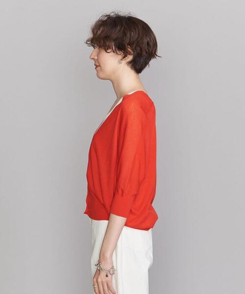 BEAUTY&YOUTH UNITED ARROWS（ビューティーアンドユースユナイテッドアローズ）の「BY バックドレープ6分袖カーディガン -ウォッシャブルｰ（カーディガン/ボレロ・レディース・ブラック/レッド/ナチュラル/モカ・FREE）」の19枚目の写真