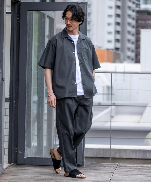 coen(コーエン)の「TCオックスオープンカラーショートスリーブシャツ(セットアップ対応)(シャツ/ブラウス・メンズ・ダークグレー/ベージュ/オリーブ・SMALL/MEDIUM/LARGE/X-LARGE)」の10枚目の写真