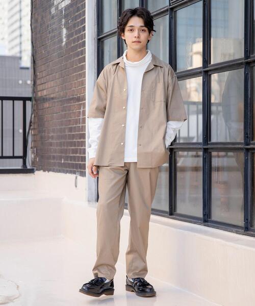 coen(コーエン)の「TCオックスオープンカラーショートスリーブシャツ(セットアップ対応)(シャツ/ブラウス・メンズ・ダークグレー/ベージュ/オリーブ・SMALL/MEDIUM/LARGE/X-LARGE)」の15枚目の写真