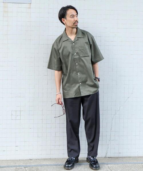 coen(コーエン)の「TCオックスオープンカラーショートスリーブシャツ(セットアップ対応)(シャツ/ブラウス・メンズ・ダークグレー/ベージュ/オリーブ・SMALL/MEDIUM/LARGE/X-LARGE)」の11枚目の写真